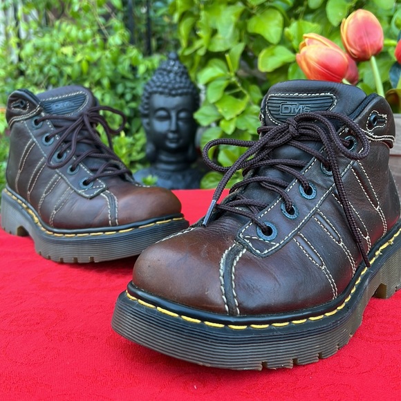 🏴󠁧󠁢󠁥󠁮󠁧󠁿 Dr. Martens MIE Vintage Chunky Brown Platform Oxfords UK 5 - Picture 12 of 17